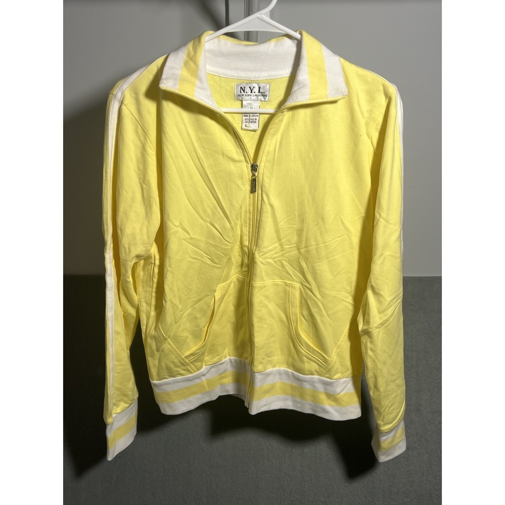 N.Y.L. New York‎ Laundry Women's Yellow Cotton Full Zip Activewear Jacket Size M